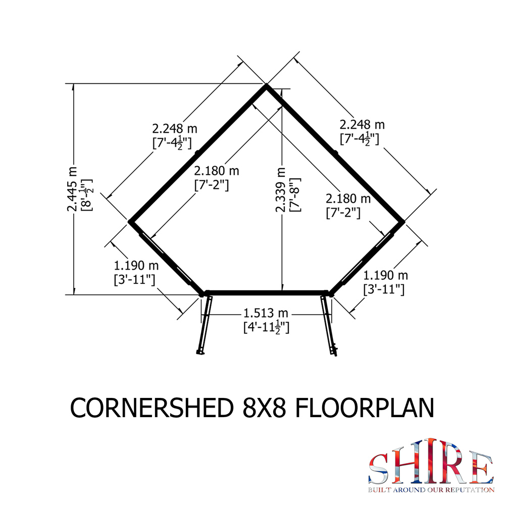 Shire 8 x 8ft Double Door Shiplap Corner Shed Image 9