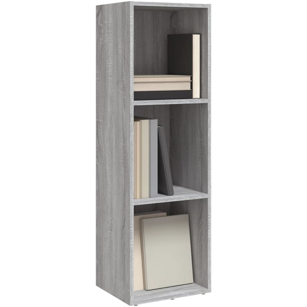 vidaXL 3 Shelf Grey Sonoma Bookcase Image 3