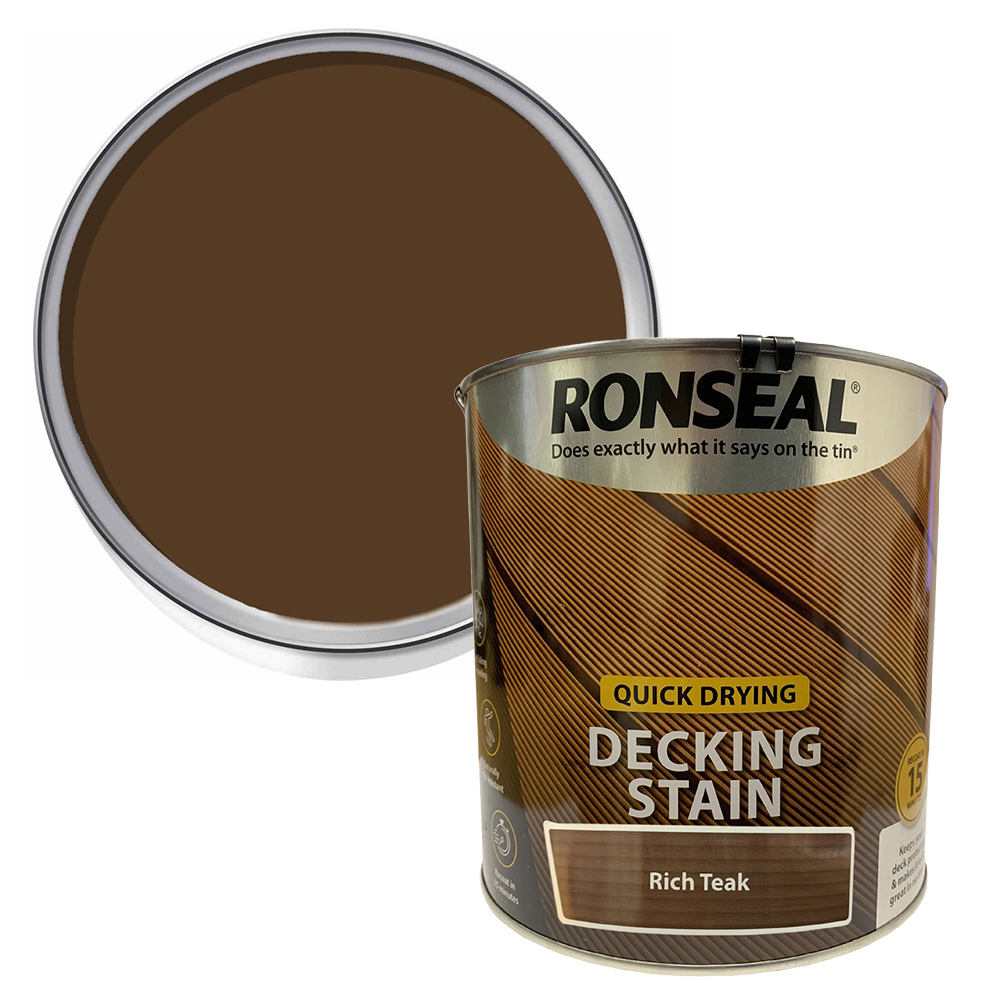 Ronseal Quick Drying Rich Teak Decking Stain 2.5L Image 1