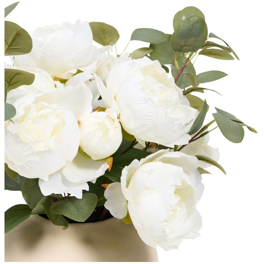 Peony and Eucalyptus Large Vase Arrangement Cream Image 6