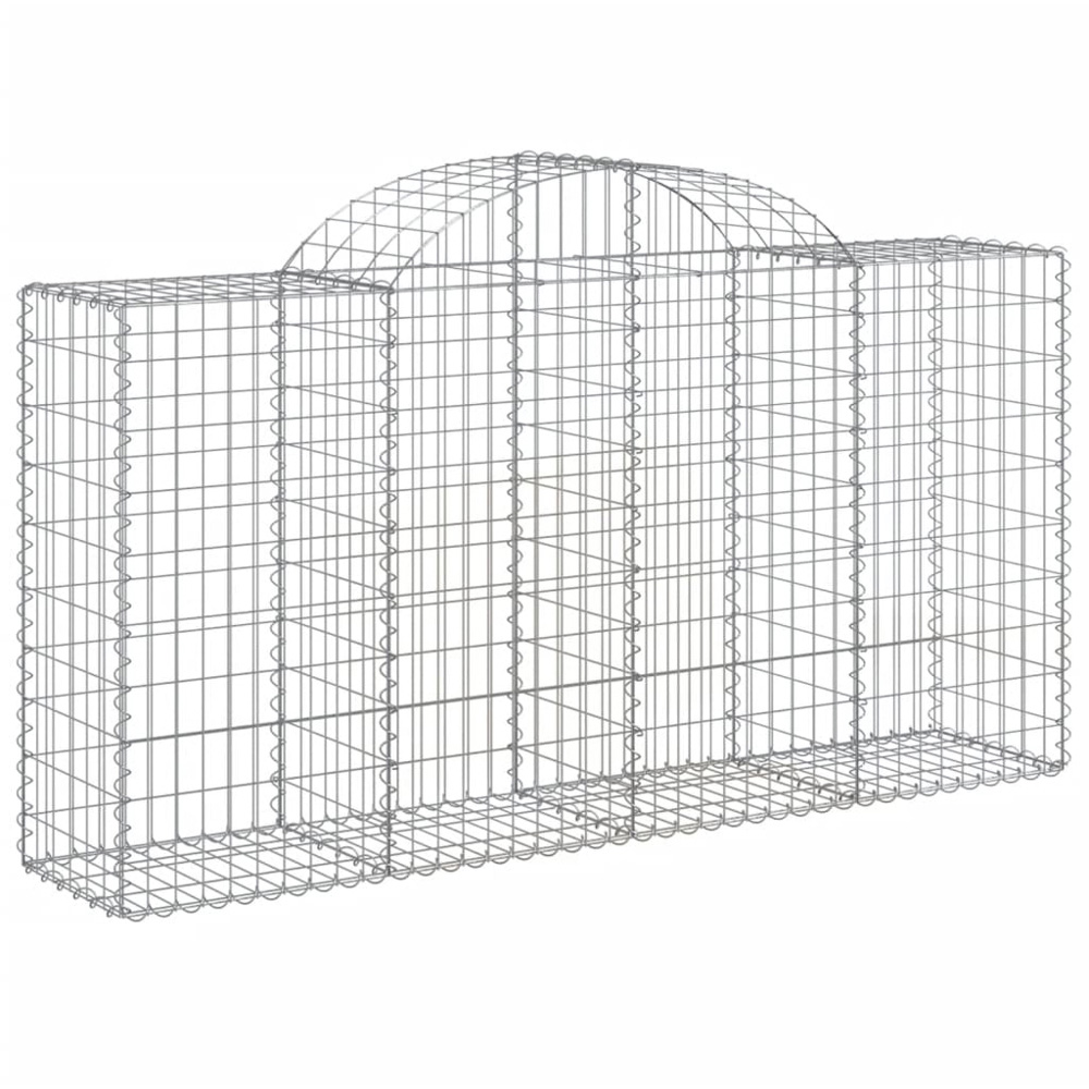 vidaXL Silver Galvanised Iron Gabion Basket 200 x 50 x 100/120cm 3 Pack Image 1
