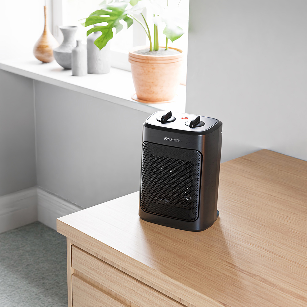 Pro Breeze Black Mini Ceramic Fan Heater 2000W Image 7