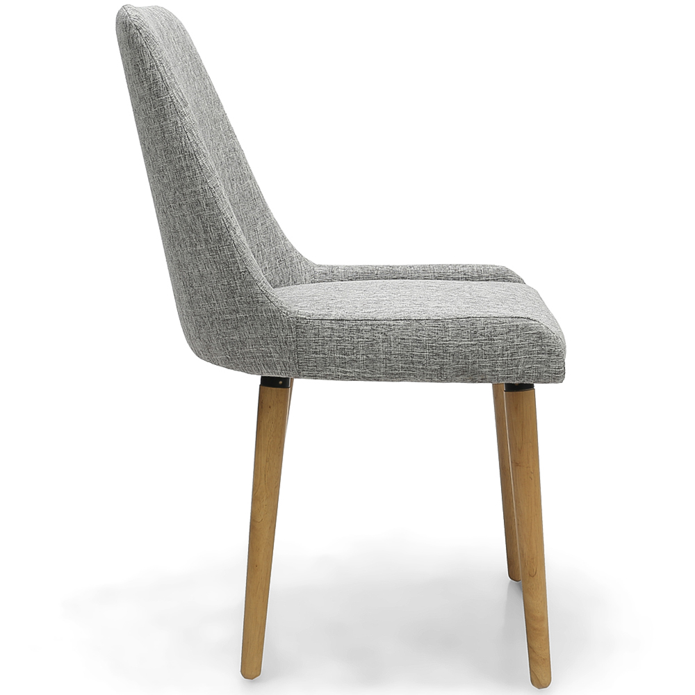 Capri Set of 2 Grey Flax Effect Weave Dining Chair Image 4