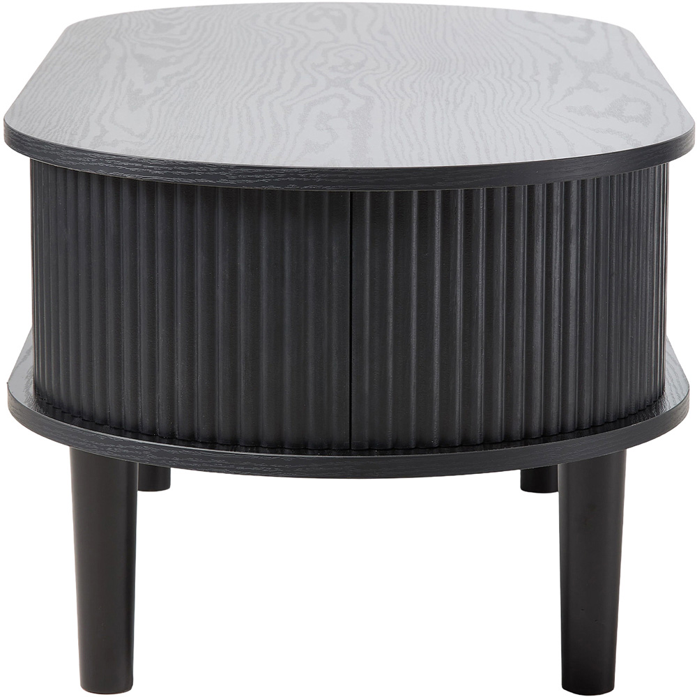 Living and Home Black Oval Lift-Top Coffee Table with Hidden Storage Image 4