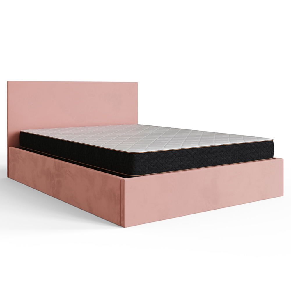 GFW King Size Blush Pink Velvet End Lift Ottoman Bed Image 2