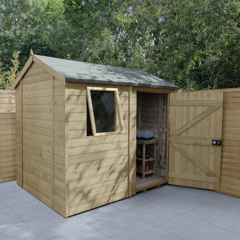 Forest Garden Timberdale 8 x 6ft Pressure Treated Reverse Apex Shed Image 2
