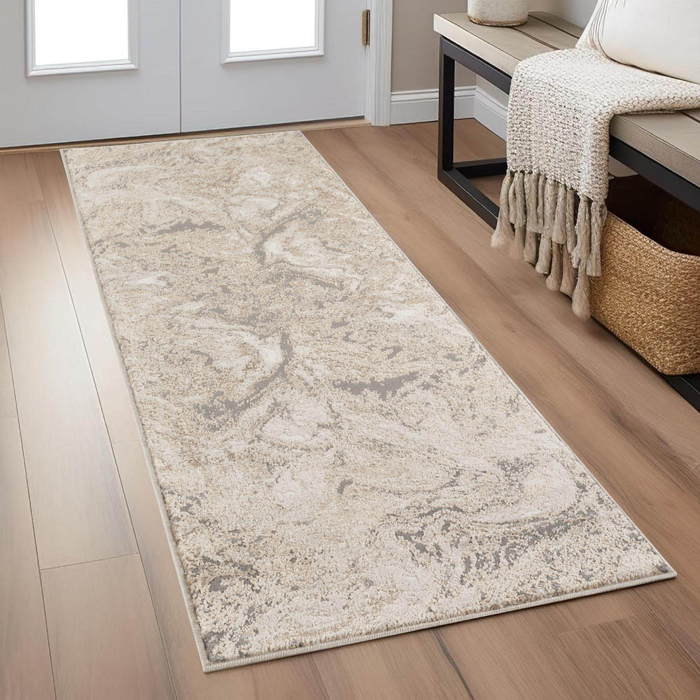 Desire Rugs Elysium Modern Abstract Action Metallic Astral Gold Rug 60 x 220cm Image 2