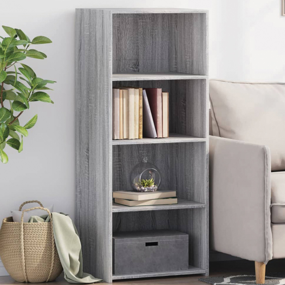 vidaXL 4 Open Shelf Grey Sonoma Highboard Image 1
