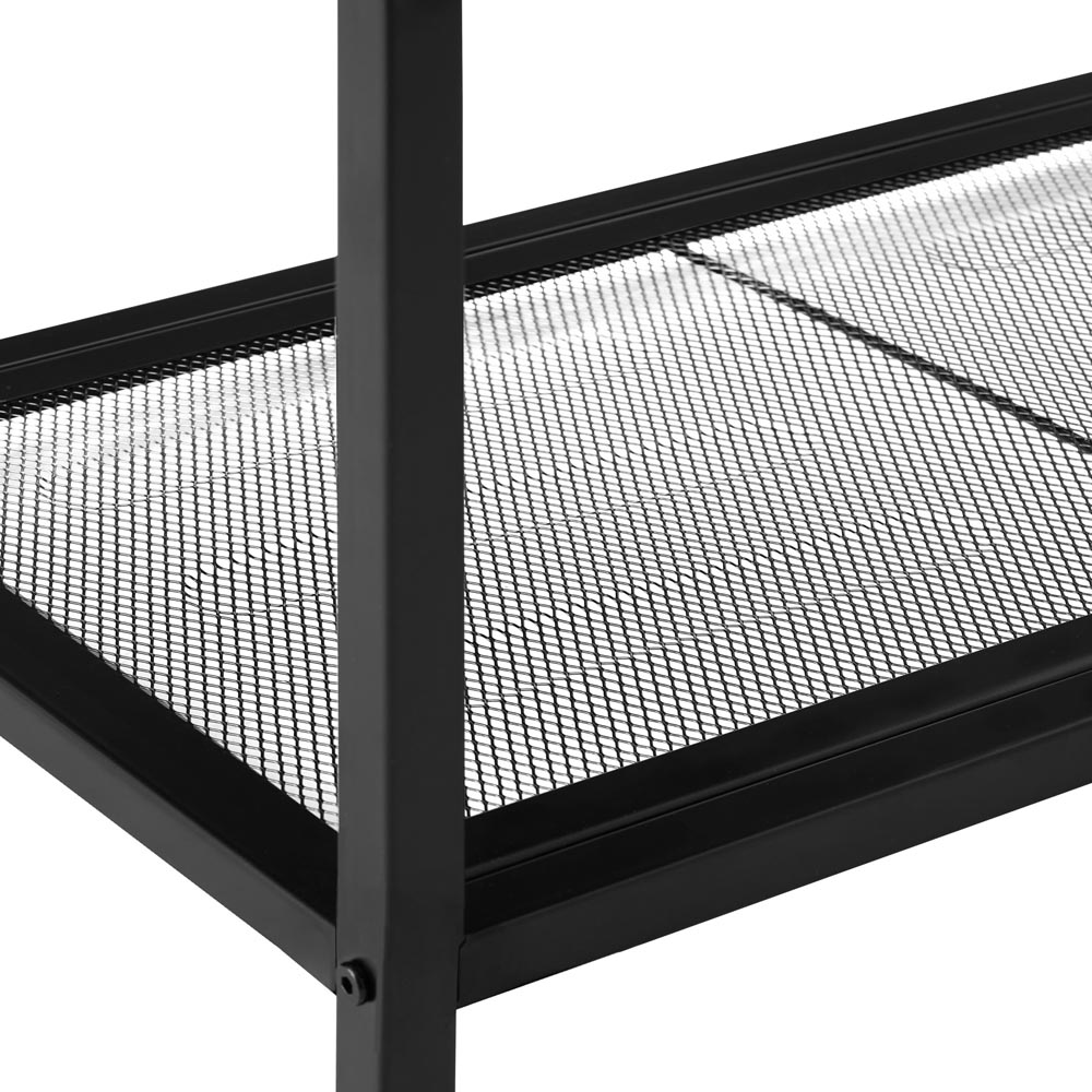 tectake Filton Single Grid Shelf Dark Wood Bedside Table Image 7