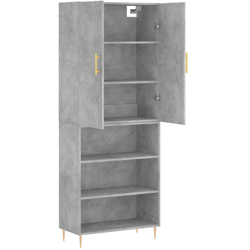 vidaXL 2 Door 3 Shelf Concrete Grey Wooden Highboard Image 4