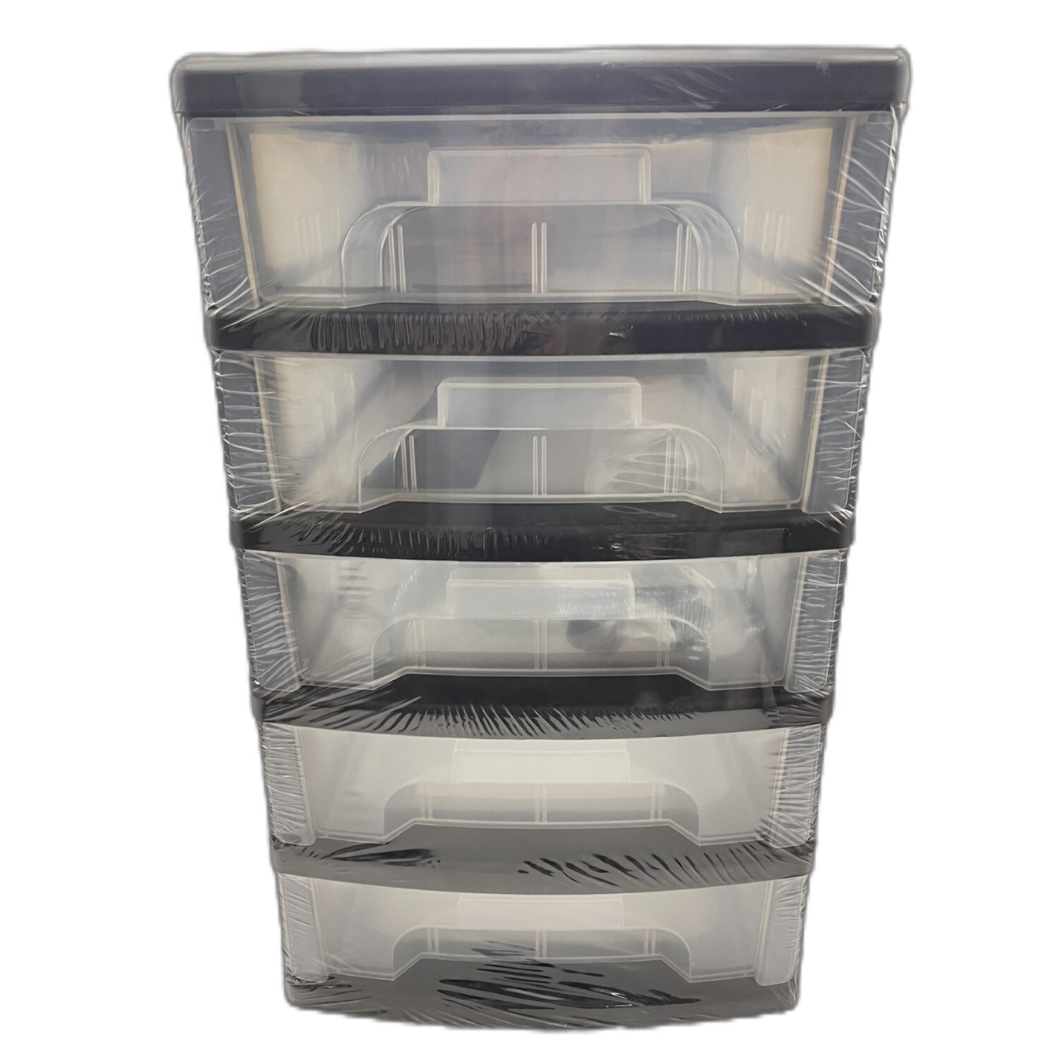Black Tower Unit With Dividers - Black Image 1