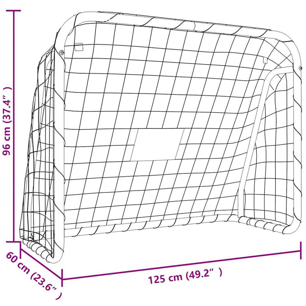 vidaXL White Football Goal Net 2 x 4ft Image 6