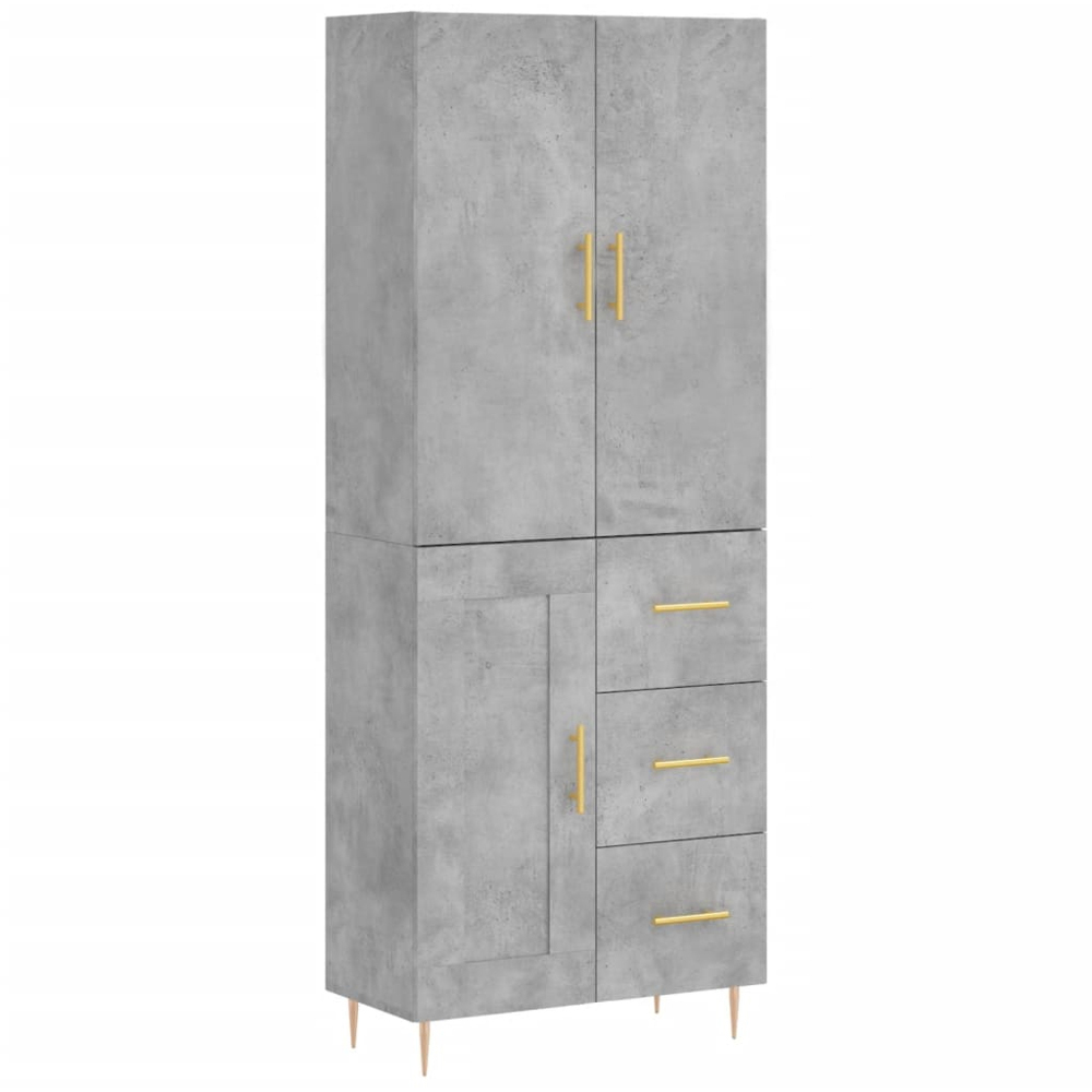 vidaXL 3 Door 3 Drawer Concrete Grey Highboard Image 2