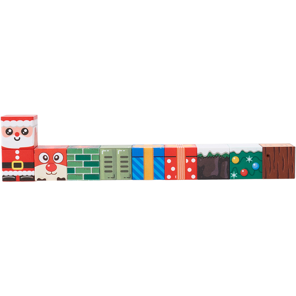 H&O Direct 162 Piece Merry Christmas Magnetic Building Block Cube Set Image 3