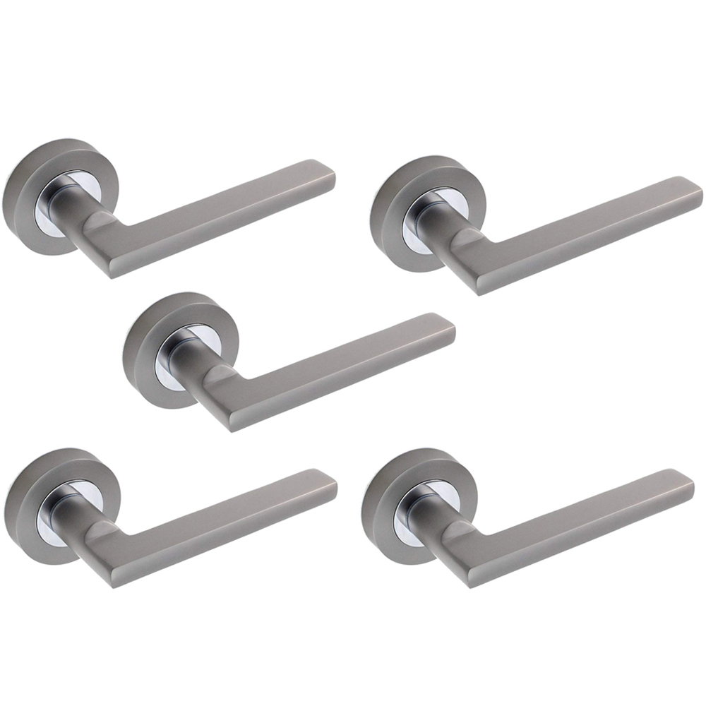 Golden Grace Duo Finish Leon Lever Latch Door Handle Set 5 Pack Image 1