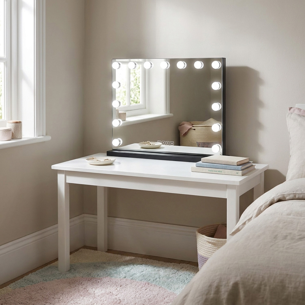 Hollywood LED Wireless Vanity Mirror Black Image 5