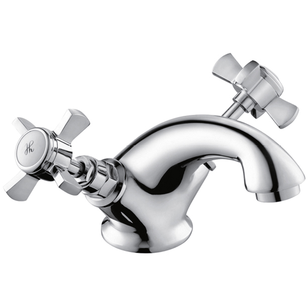 Nes Home Regent Chrome Traditional Cross Head Basin Mono Mixer Tap Image 1
