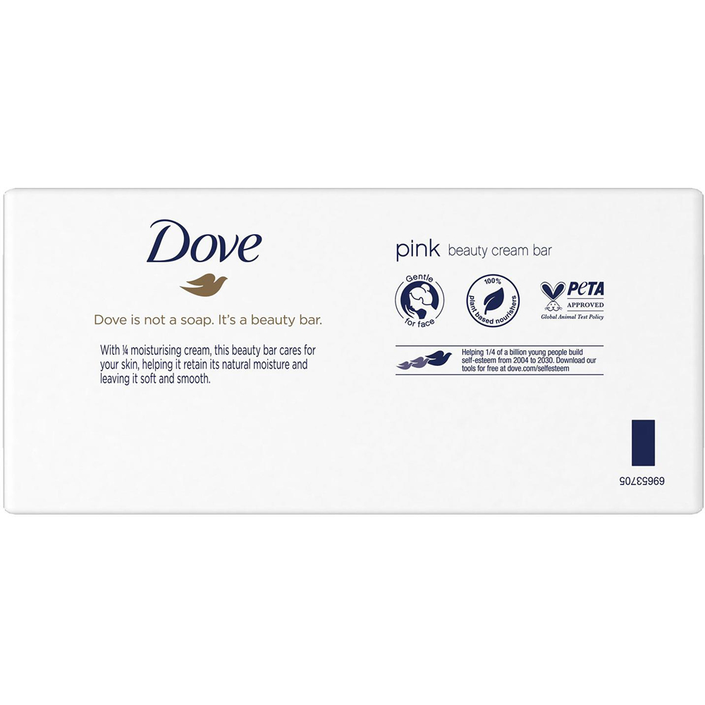 Dove Pink Beauty Moisturising Cream Beauty Bar 6 x 90g 4 Pack Image 6