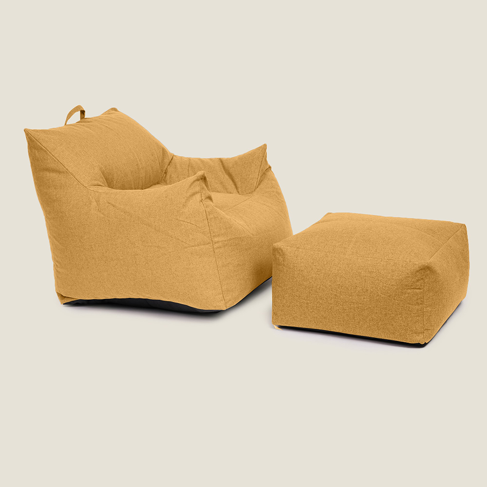 Kaikoo Ochre Large Luxury Brushed Polyester Bean Bag Chair Image 5