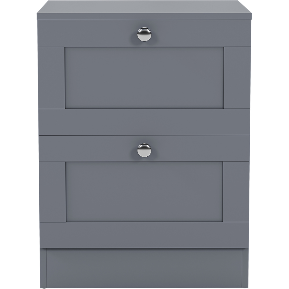 VIDA DESIGNS Altino 2 Drawer Grey Shaker-Style Bedside Chest Image 2