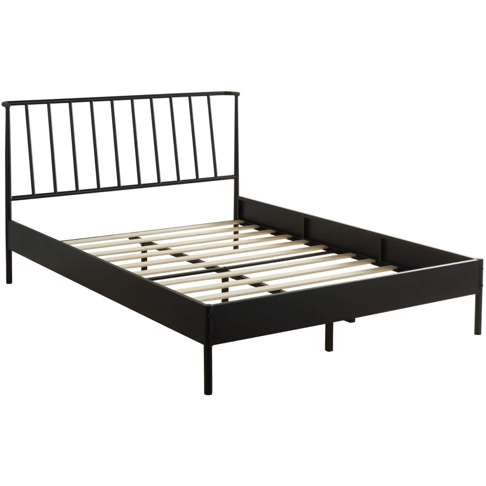 Home Source Odessa Double Black Metal Bed Frame with Headboard Image 2