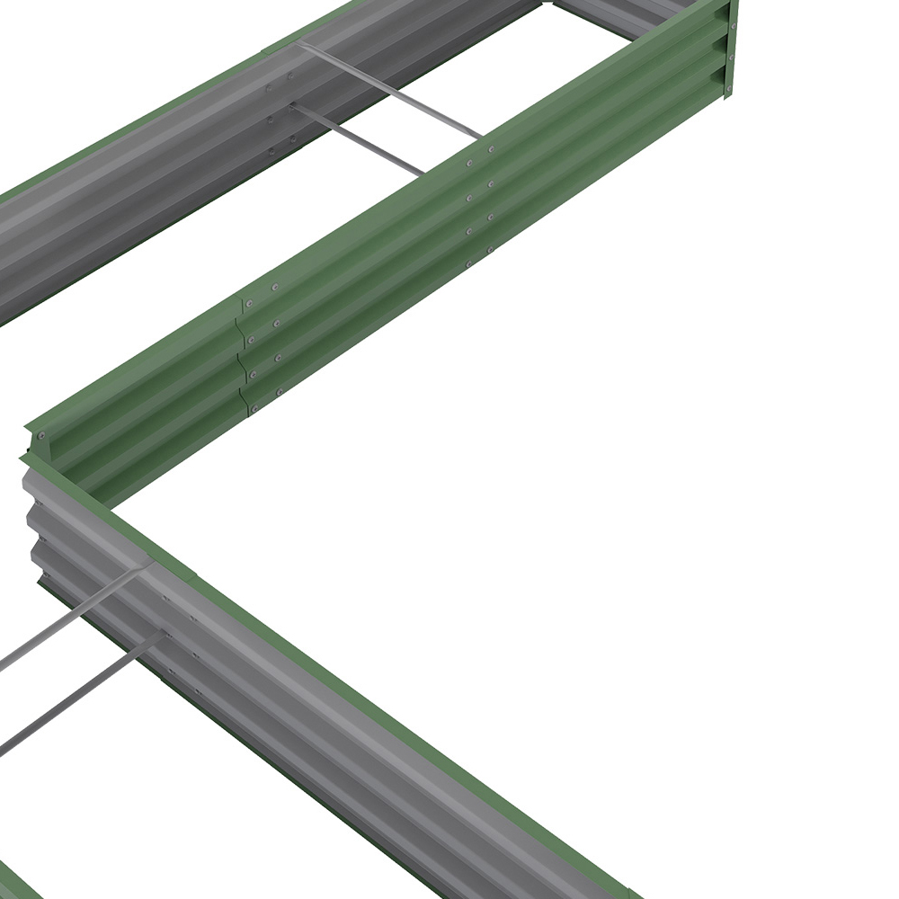 Living and Home Light Green L Shape Galvanized Steel Raised Garden Bed 207 x 277cm Image 4