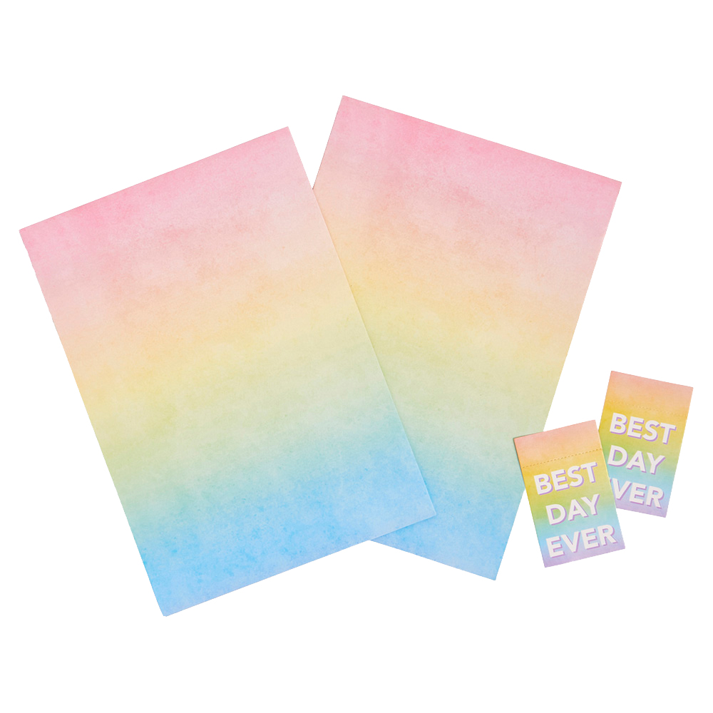 Wilko Pastel Ombre Gift Wrap 2 Sheets and 2 Tags Image 2