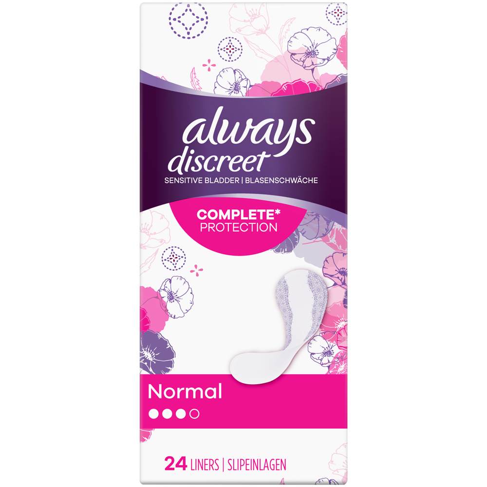 Always Discreet Sensitive Bladder Normal Incontinence Liners 24 Pack Image 1