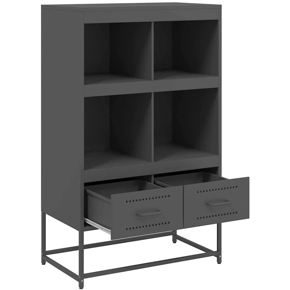 vidaXL 2 Drawer 4 Shelf Black Highboard Image 8