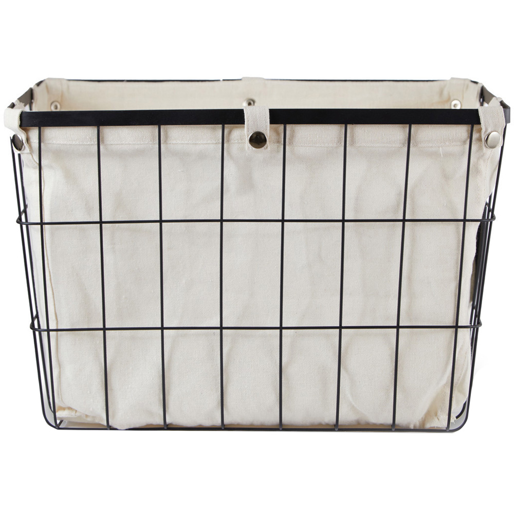 Premier Housewares Large Matte Black Wire Storage Basket Image 1