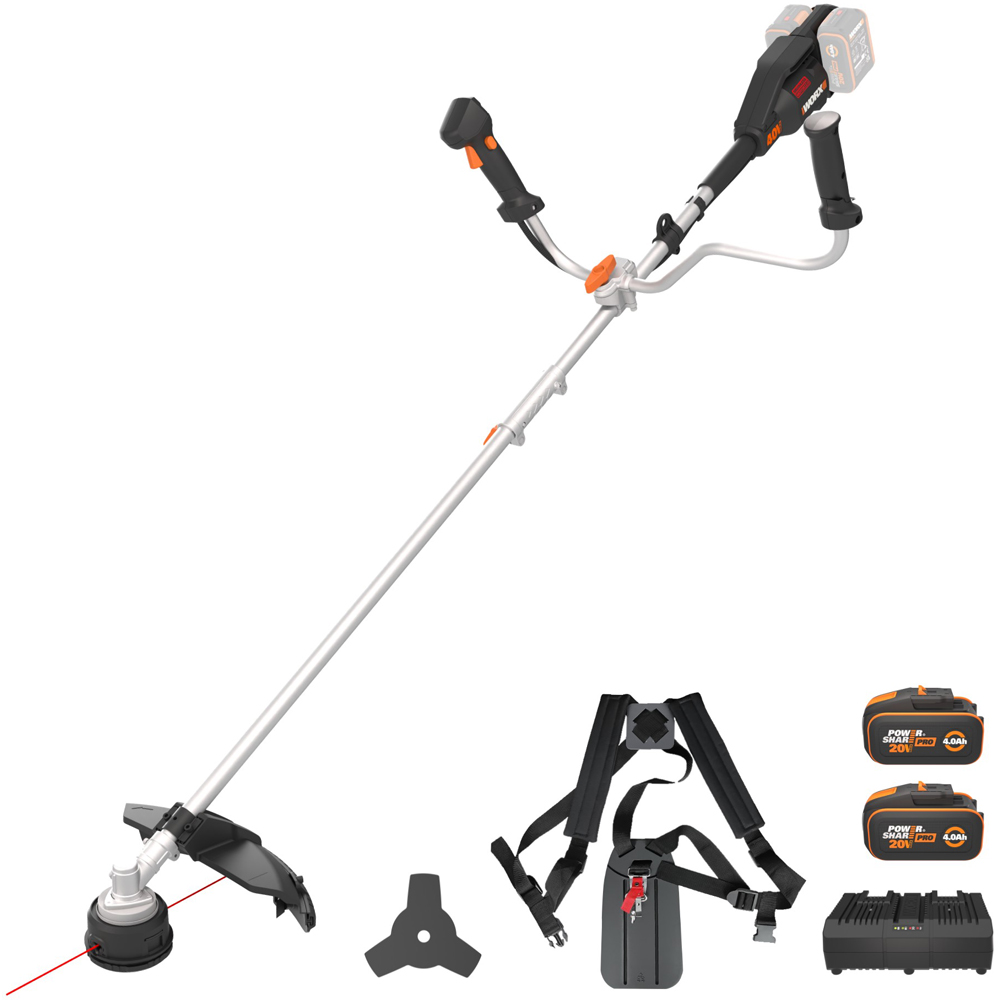 Worx WG084E 40V 38cm Petrol Cordless Brushless Brush Cutter with 4.0Ah Battery Image 2