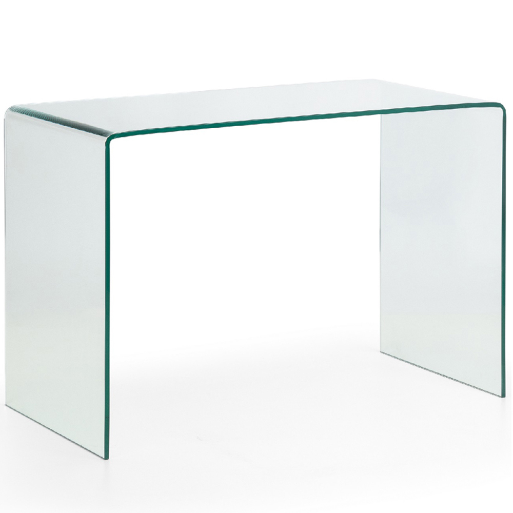 Julian Bowen Amalfi Bent Glass Desk Clear Image 2