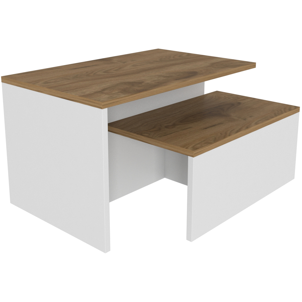 Decorotika Twins Oud White Nest of Coffee Tables Set of 2 Image 3