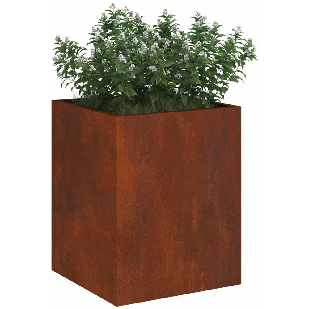 vidaXL Brown Weathering Steel Garden Planter 40 x 32 x 32cm Image 3