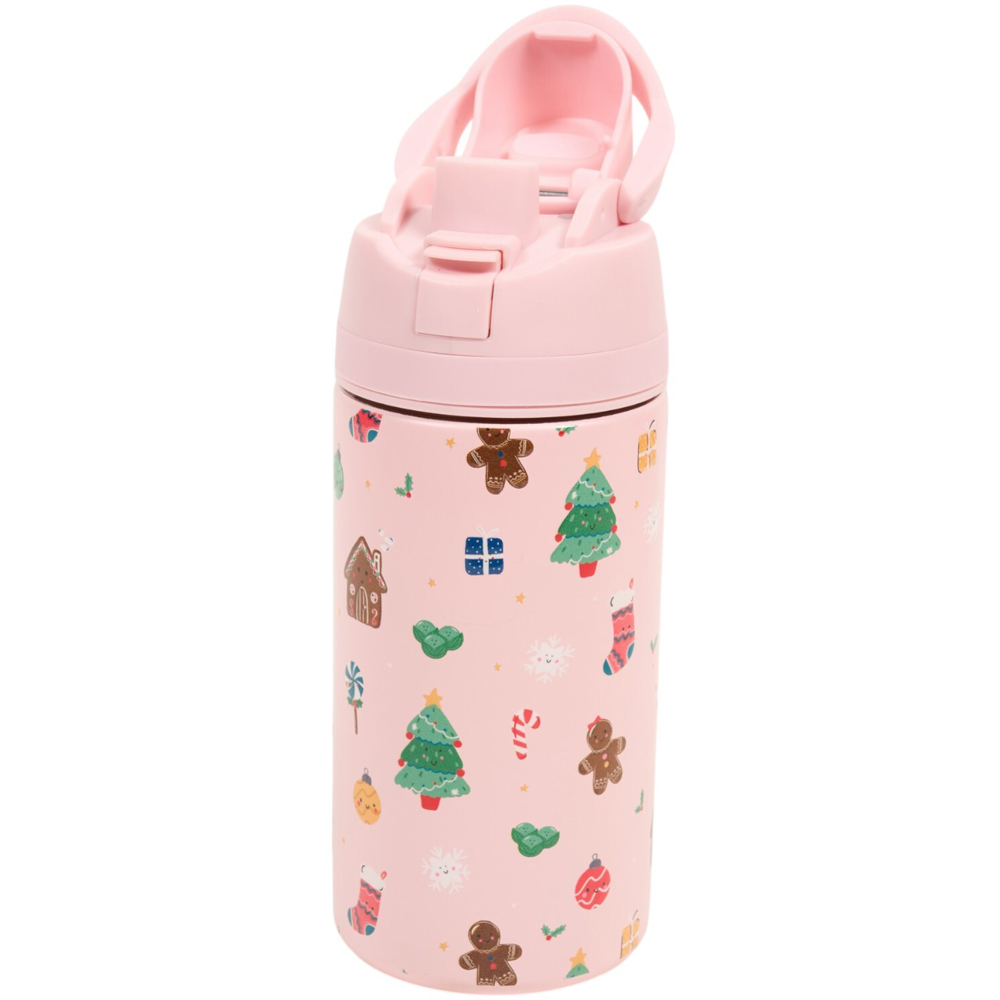 Cute Xmas Print Vacuum Bottle with Handle Image 7