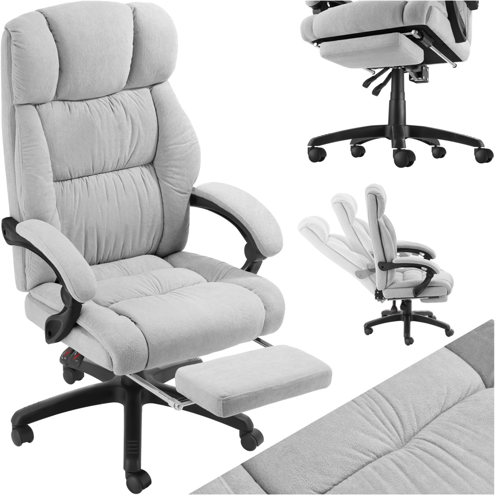 tectake Gillian Grey Office Chair with Folding Footrest Image 2
