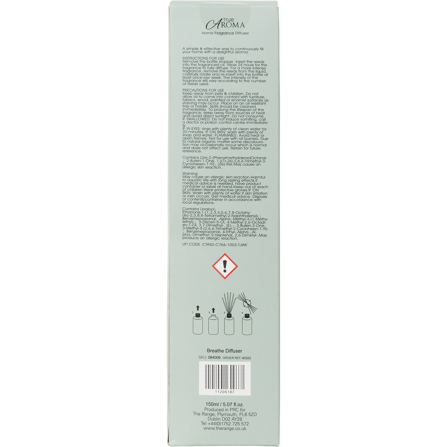 Breathe Reed Diffuser 150ml - Grey Image 4