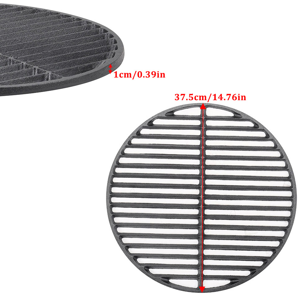 Living and Home Dia Cast Iron Round Dual-Sided BBQ Grilling Grate 37.5cm Image 6