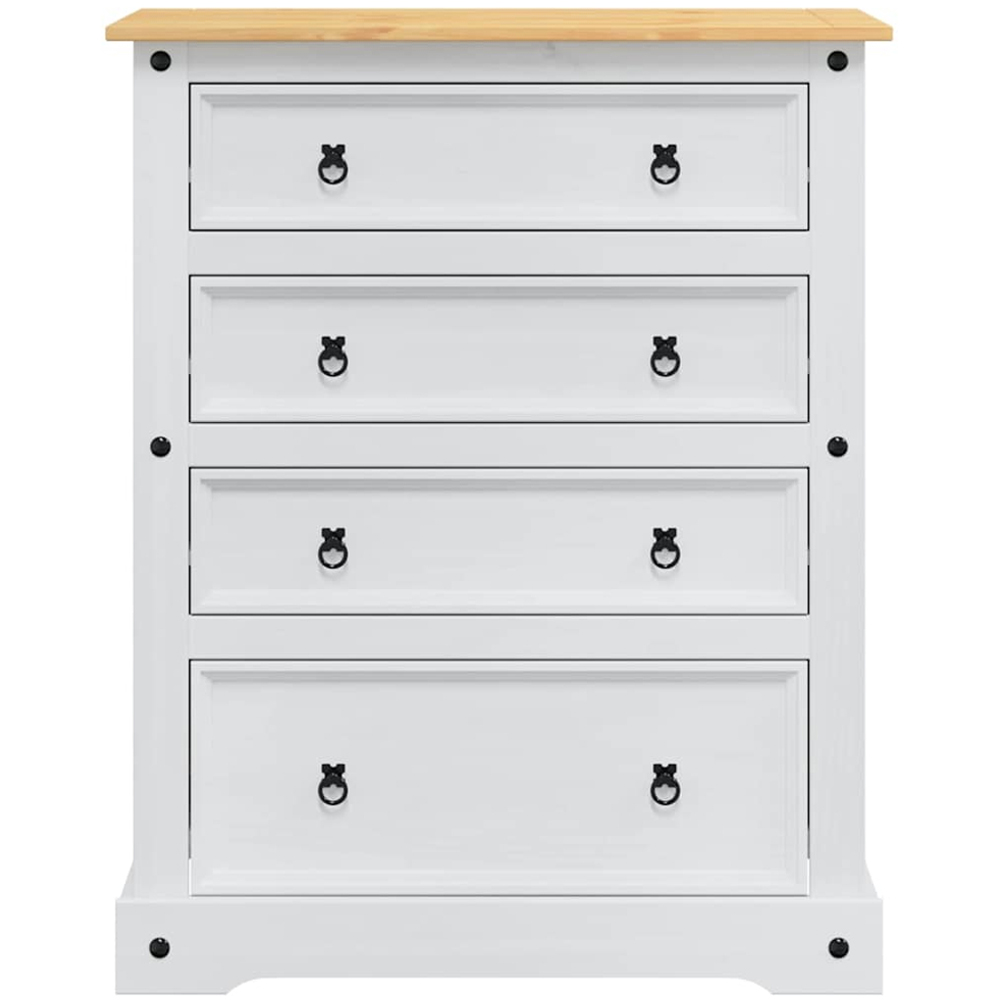 vidaXL 4 Drawer White Chest of Drawers Image 4