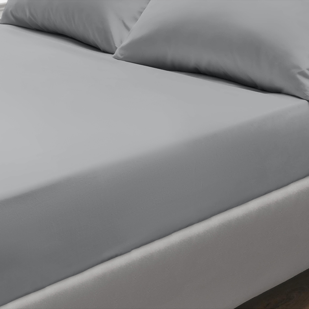 Sweet Dreams Percale King Size Grey Fitted Sheet Image 2