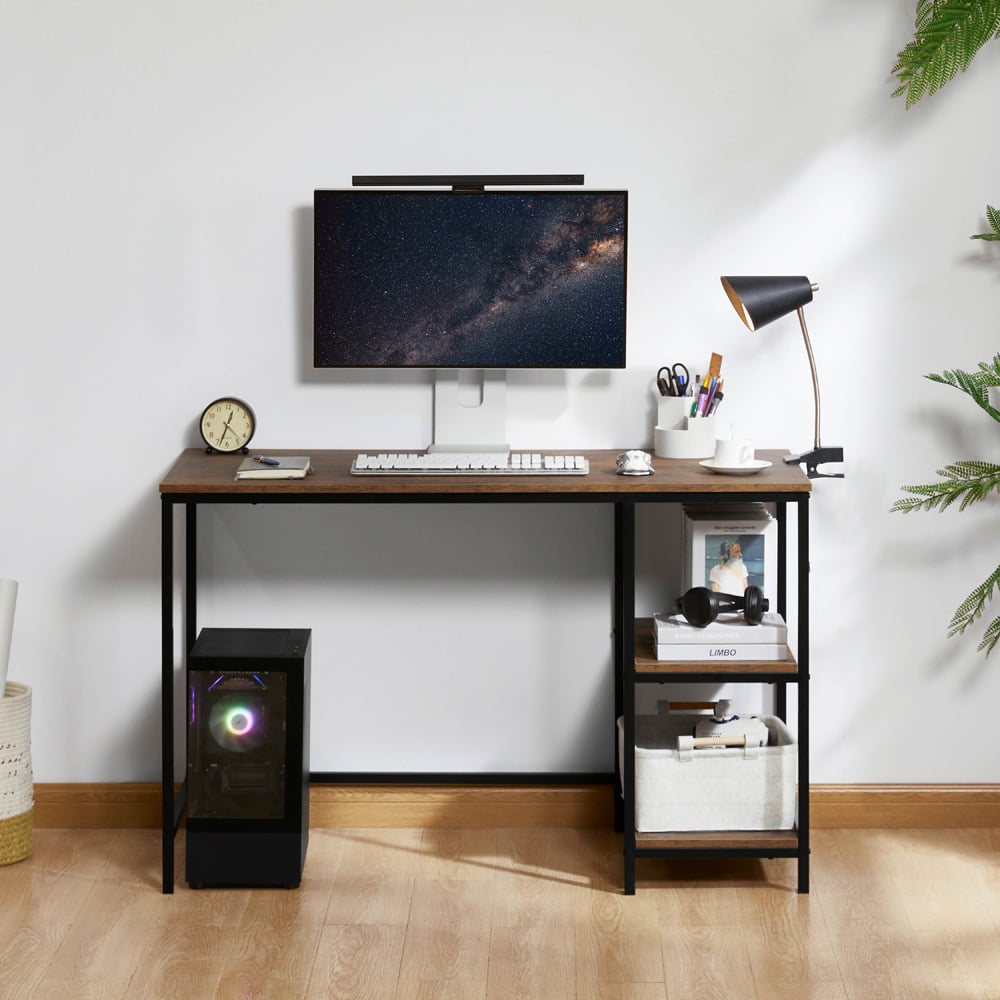 Vida Designs Brooklyn 2 Shelves Desk Dark Wood Image 4