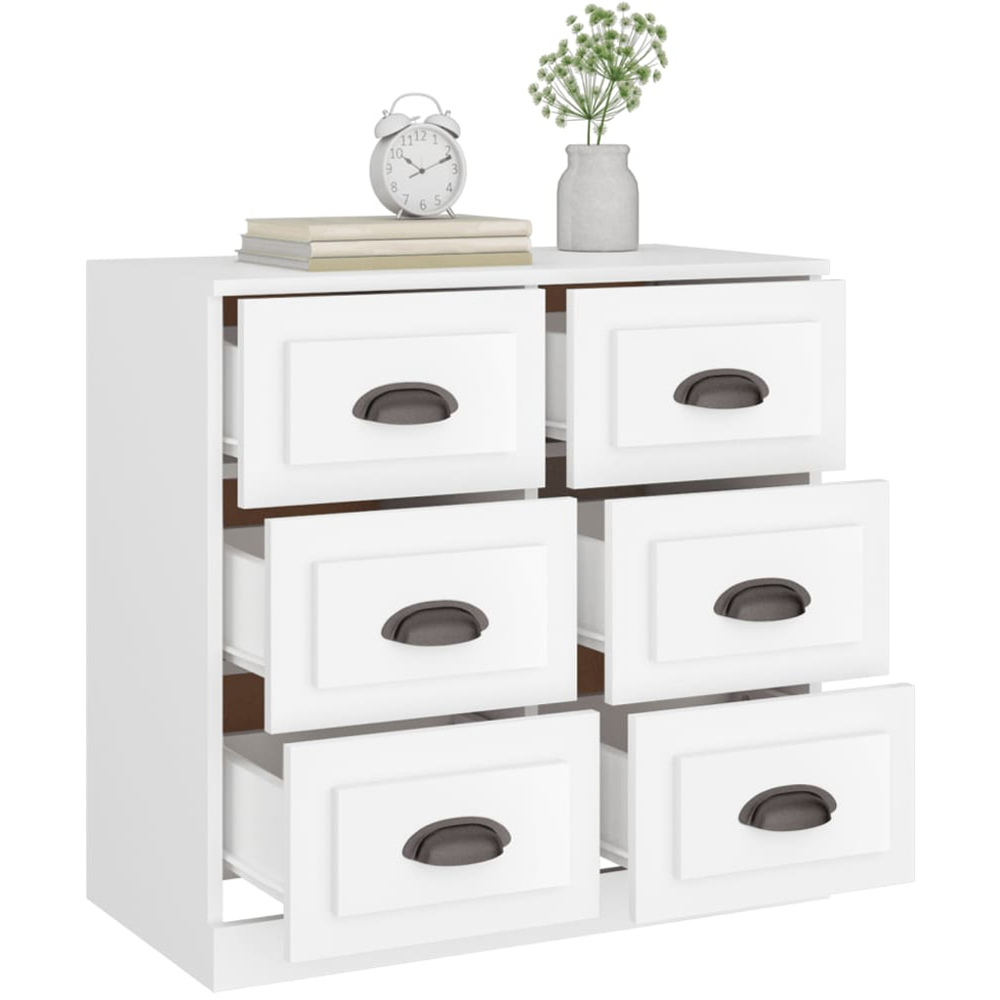 vidaXL 6 Drawer White Sideboard Image 5