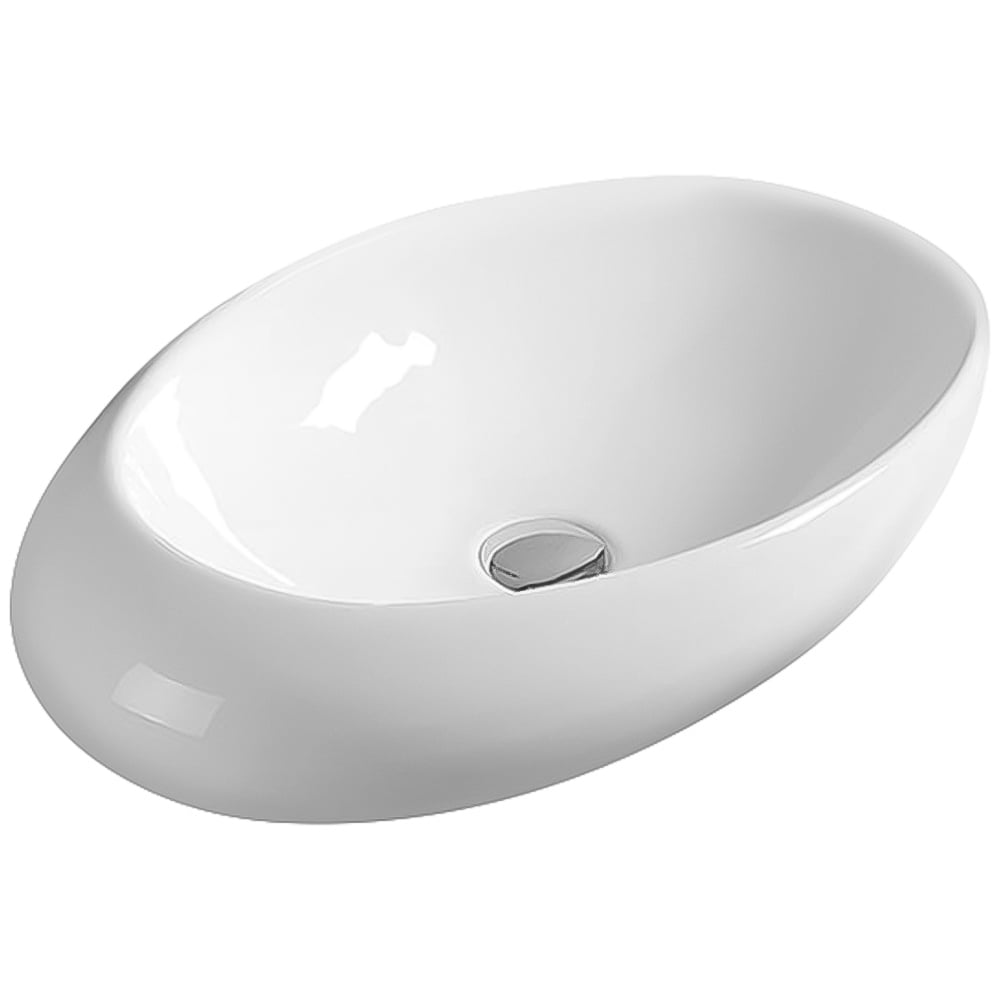 nuie White 0 Tap Hole Oval Vessel 490mm Image 1