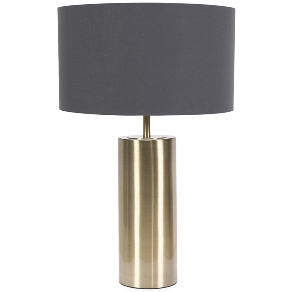 ValueLights Lexy Reni Charcoal Grey and Antique Brass Shade Touch LED Table Lamp Image 1