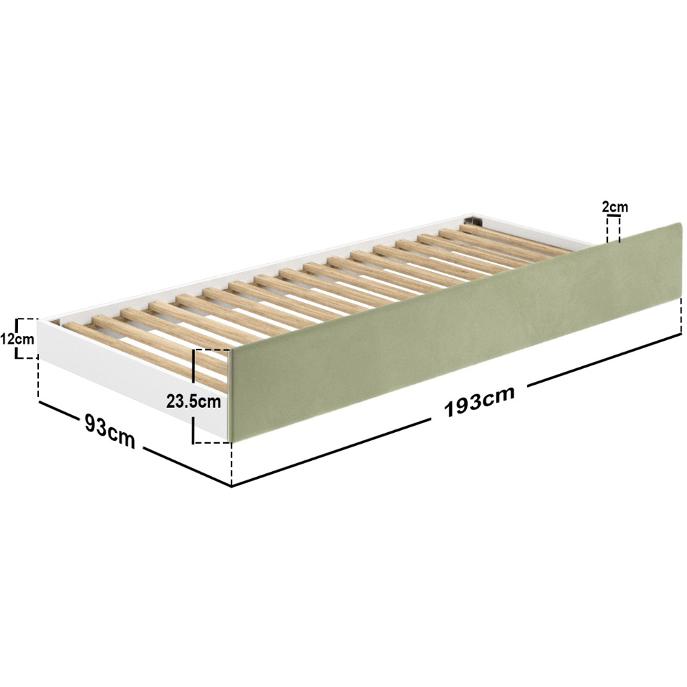 Flair Ari Single Olive Green Bed with Trundle Image 7