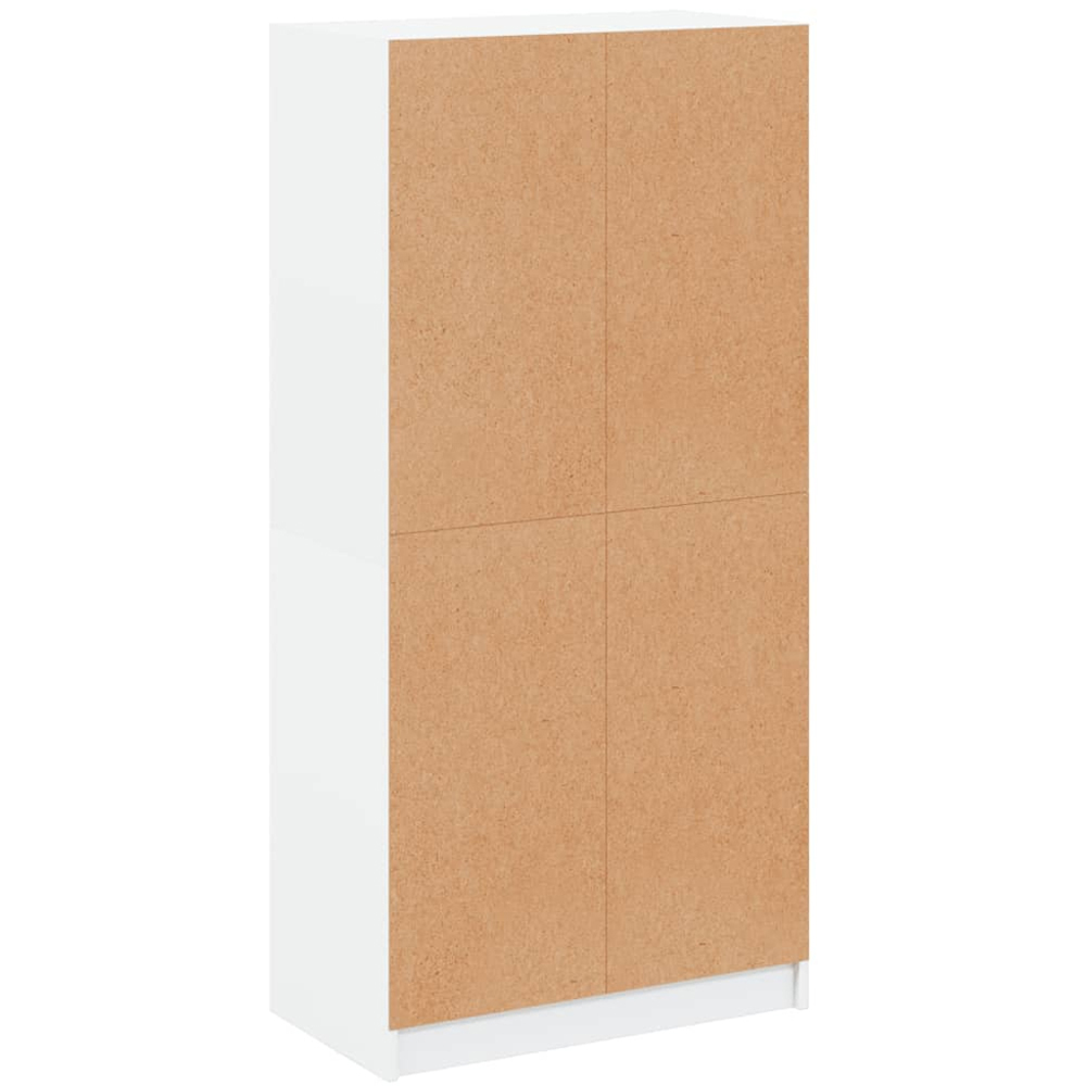 vidaXL 4 Door White Glass Highboard Image 7