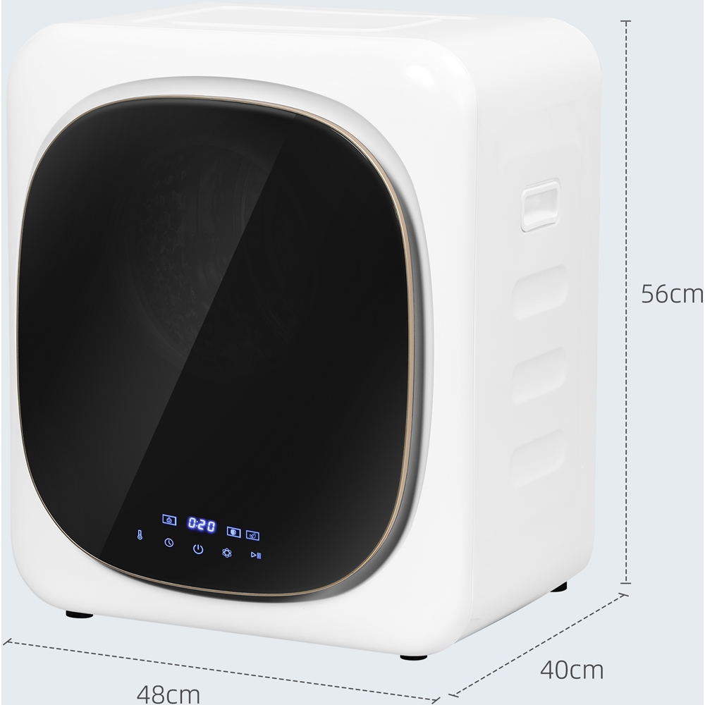 HOMCOM White Vented Tumble Dryer 800W 4kg Image 9