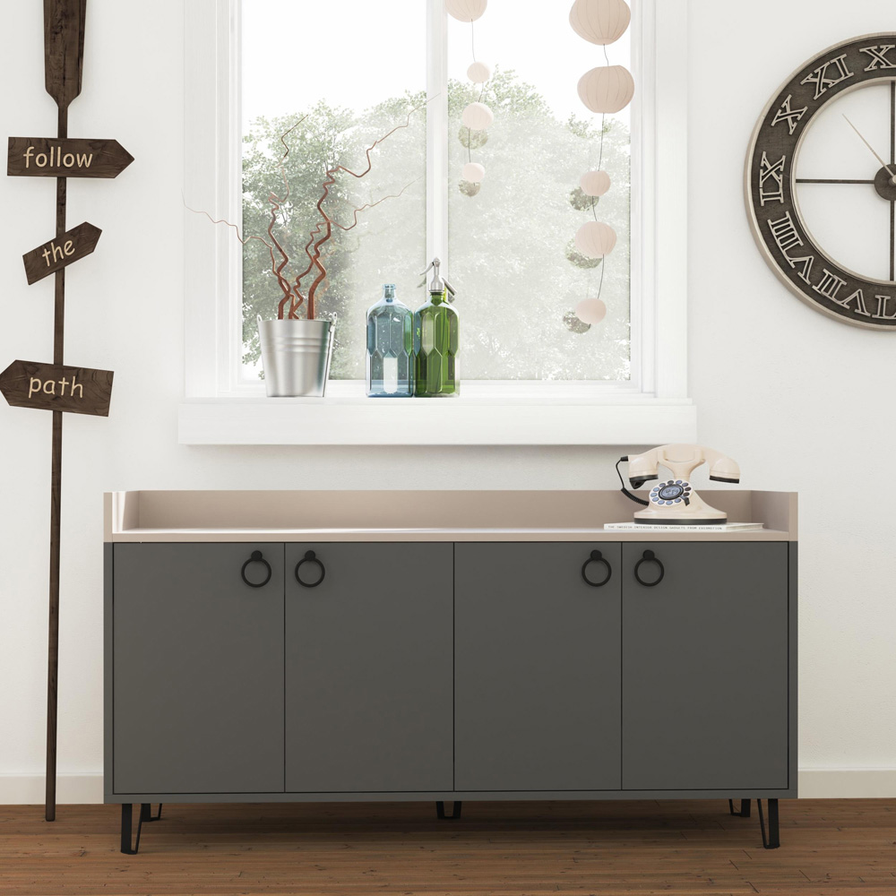Decortie Dea 4 Door Anthracite Console Table Image 3
