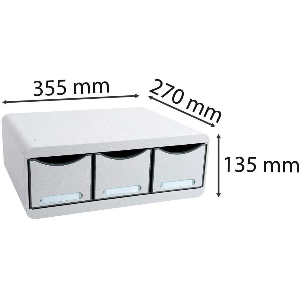 Exacompta Maxi 3 Drawer Light Grey Toolbox Image 4