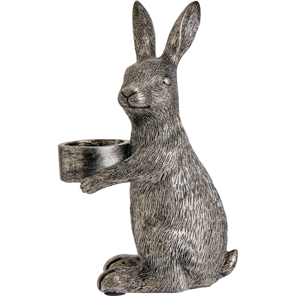 Wilko Resin Rabbit Tealight Holder Image 1